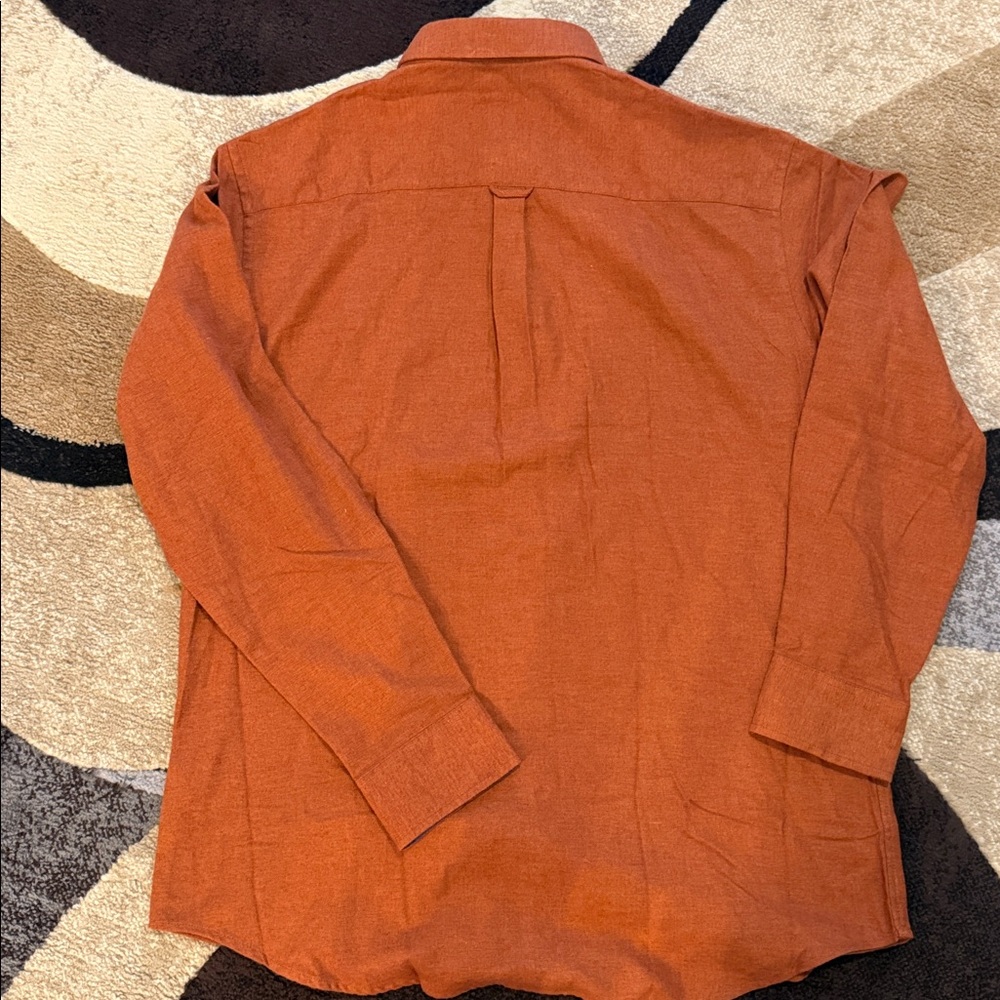 Men's Rust Button-Up Shirt - Picture 3 of 3